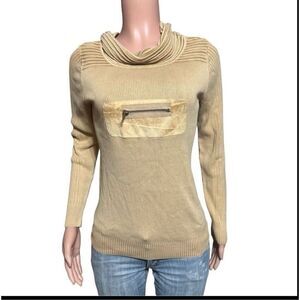 Pulp long sleeve cowl ribbed tan pullover top sweater M